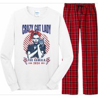 Crazy Cat Lady For Kamala 2024 Long Sleeve Pajama Set