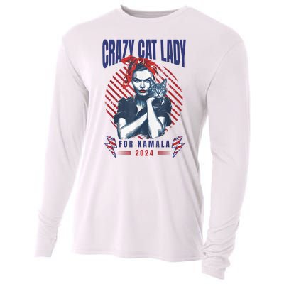 Crazy Cat Lady For Kamala 2024 Cooling Performance Long Sleeve Crew