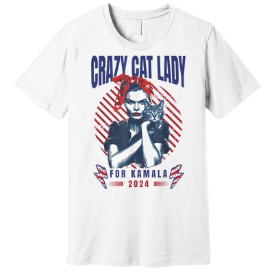 Crazy Cat Lady For Kamala 2024 Premium T-Shirt