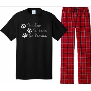 Childless Cat Ladies For Kamala Harris Funny Pro Kamala Pajama Set