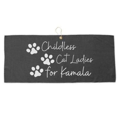 Childless Cat Ladies For Kamala Harris Funny Pro Kamala Large Microfiber Waffle Golf Towel