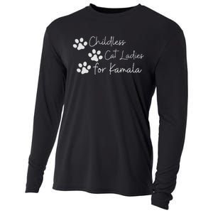 Childless Cat Ladies For Kamala Harris Funny Pro Kamala Cooling Performance Long Sleeve Crew