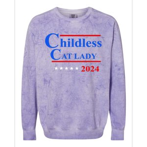 Childless Cat Lady 2024 Colorblast Crewneck Sweatshirt