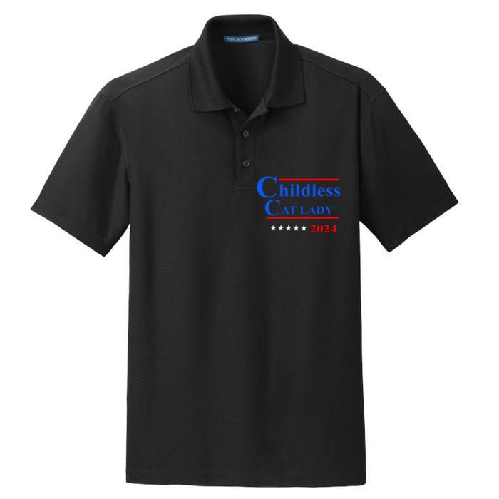 Childless Cat Lady 2024 Dry Zone Grid Polo