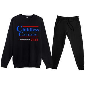 Childless Cat Lady 2024 Premium Crewneck Sweatsuit Set