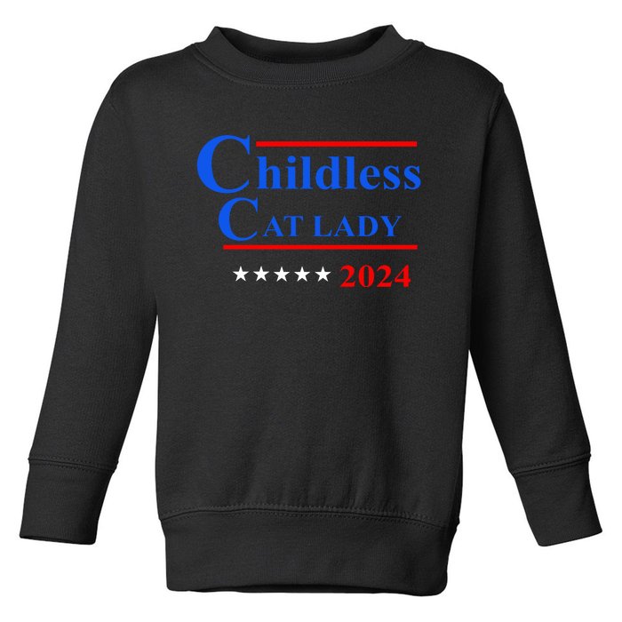 Childless Cat Lady 2024 Toddler Sweatshirt