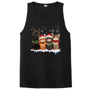 Cat Christmas Light Reindeer Santa Christmas Cat Lover PosiCharge Competitor Tank