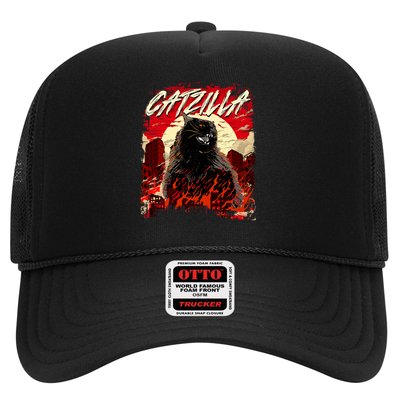 Catzilla - Cat Lover Kitten Owner Kitty, Small, Black Trucker Hat