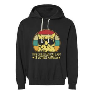 Childless Cat Ladies For Kamala Harris Garment-Dyed Fleece Hoodie