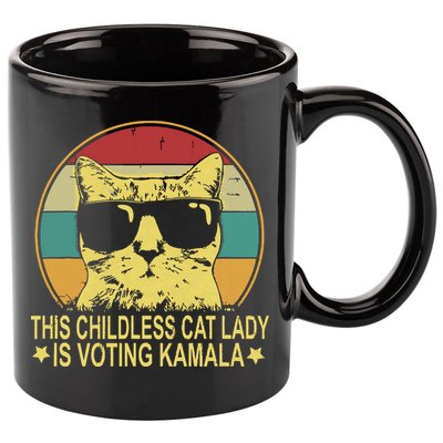 Childless Cat Ladies For Kamala Harris 11oz C Handle Ceramic Mug