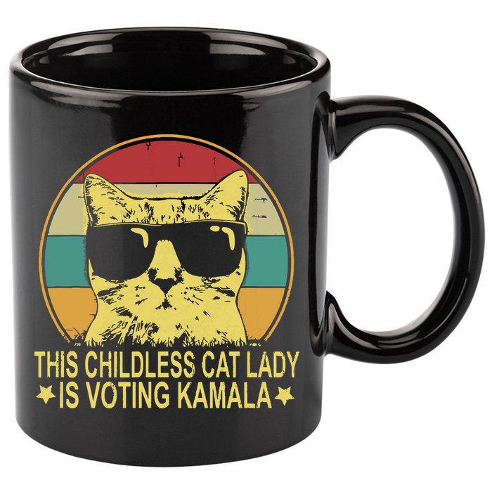 Childless Cat Ladies For Kamala Harris 11oz C Handle Ceramic Mug