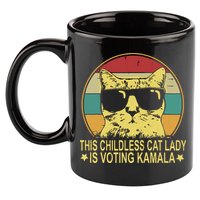 Childless Cat Ladies For Kamala Harris 11oz C Handle Ceramic Mug