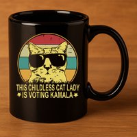 Childless Cat Ladies For Kamala Harris 11oz C Handle Ceramic Mug