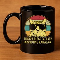 Childless Cat Ladies For Kamala Harris 11oz C Handle Ceramic Mug