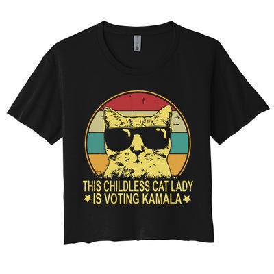Childless Cat Ladies For Kamala Harris Women's Crop Top Tee