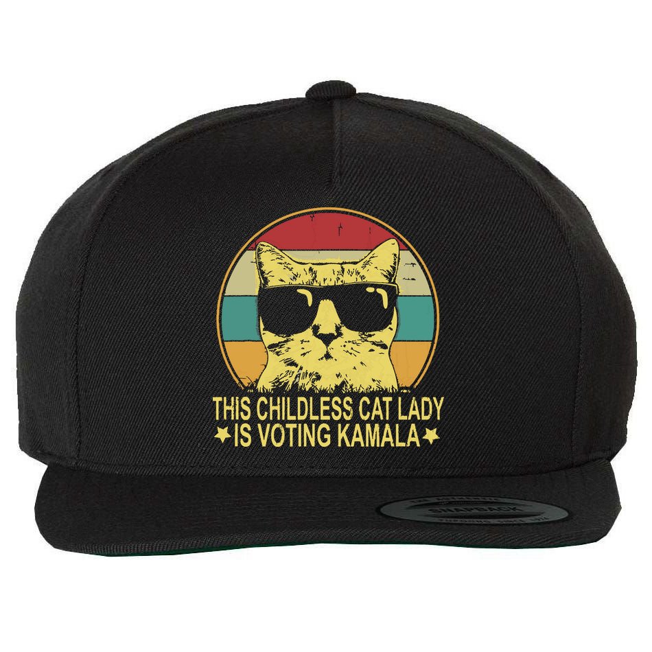 Childless Cat Ladies For Kamala Harris Wool Snapback Cap