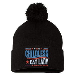 Childless Cat Lady Kamala 2024 Pom Pom 12in Knit Beanie