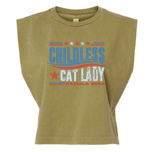 Childless Cat Lady Kamala 2024 Garment-Dyed Women's Muscle Tee