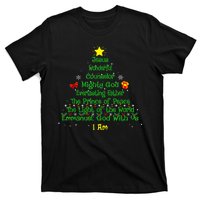 Christian Christmas Lover Bible Names Of Jesus Tree Xmas T-Shirt