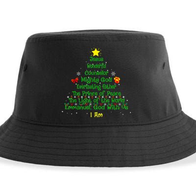 Christian Christmas Lover Bible Names Of Jesus Tree Xmas Sustainable Bucket Hat