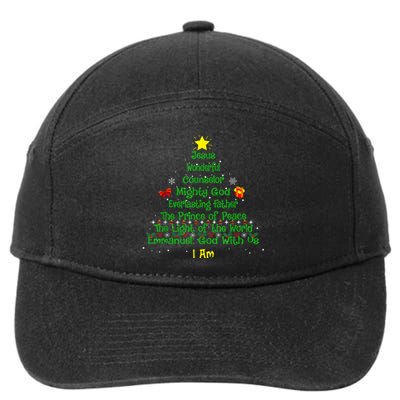 Christian Christmas Lover Bible Names Of Jesus Tree Xmas 7-Panel Snapback Hat