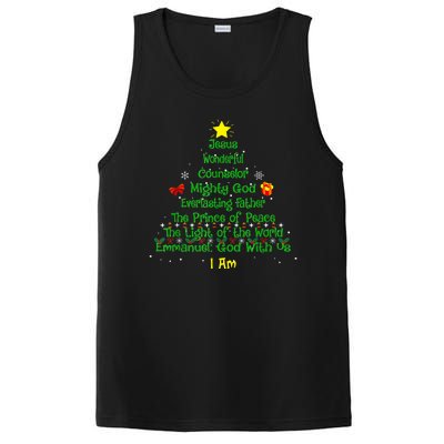 Christian Christmas Lover Bible Names Of Jesus Tree Xmas PosiCharge Competitor Tank