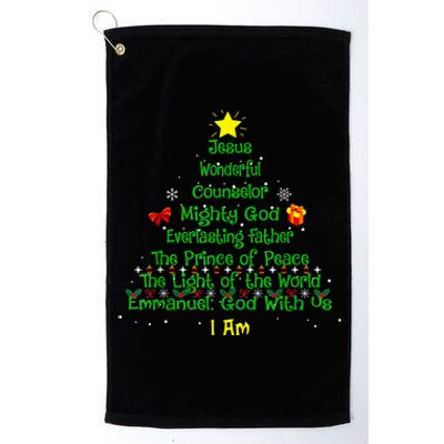 Christian Christmas Lover Bible Names Of Jesus Tree Xmas Platinum Collection Golf Towel