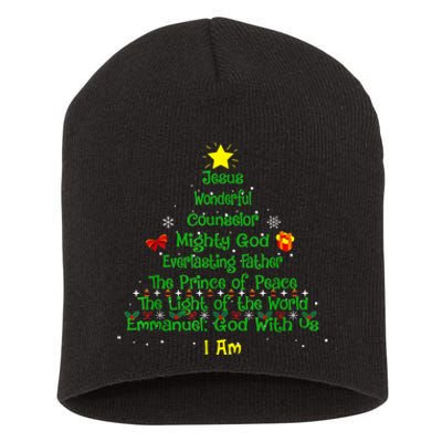 Christian Christmas Lover Bible Names Of Jesus Tree Xmas Short Acrylic Beanie