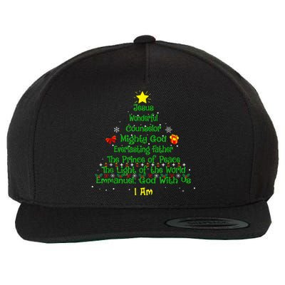 Christian Christmas Lover Bible Names Of Jesus Tree Xmas Wool Snapback Cap