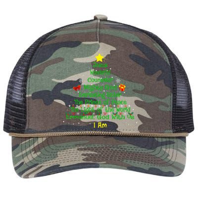 Christian Christmas Lover Bible Names Of Jesus Tree Xmas Retro Rope Trucker Hat Cap