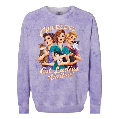 Childless Cat Ladies Colorblast Crewneck Sweatshirt