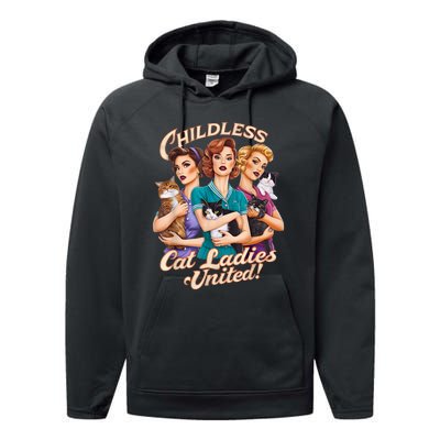 Childless Cat Ladies Performance Fleece Hoodie