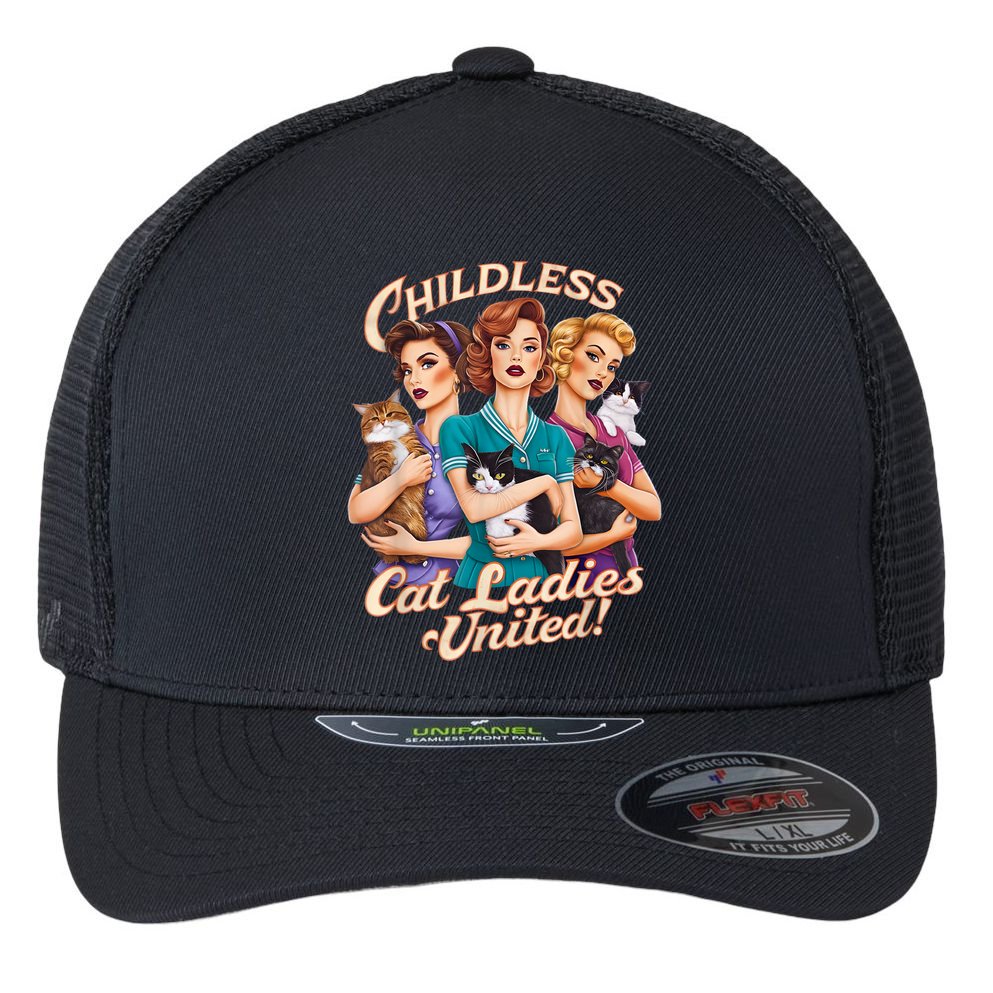 Childless Cat Ladies Flexfit Unipanel Trucker Cap