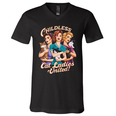 Childless Cat Ladies V-Neck T-Shirt