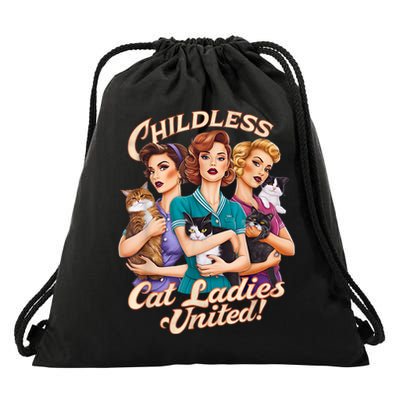 Childless Cat Ladies Drawstring Bag