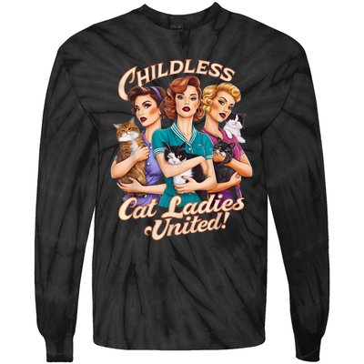 Childless Cat Ladies Tie-Dye Long Sleeve Shirt