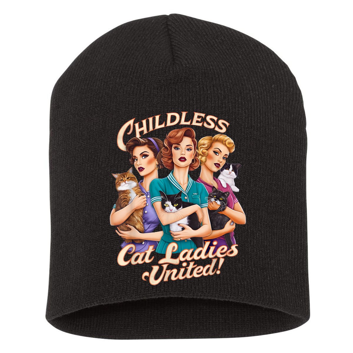 Childless Cat Ladies Short Acrylic Beanie