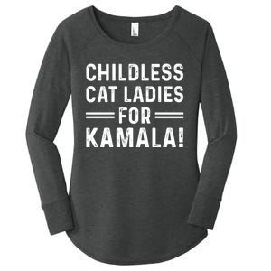 Childless Cat Ladies For Kamala 2024 Women's Perfect Tri Tunic Long Sleeve Shirt