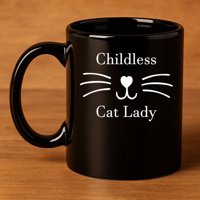 Childless Cat Lady Whiskers Pro Kamala Harris 11oz C Handle Ceramic Mug