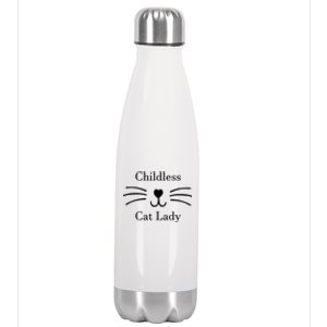 Childless Cat Lady Whiskers Pro Kamala Harris Stainless Steel Insulated Water Bottle