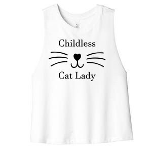 Childless Cat Lady Whiskers Pro Kamala Harris Women's Racerback Cropped Tank