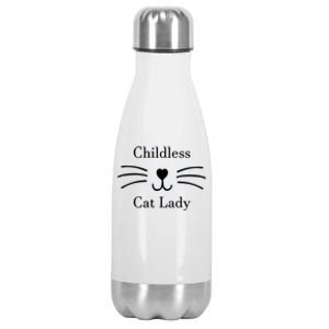 Childless Cat Lady Whiskers Pro Kamala Harris Stainless Steel Insulated Water Bottle