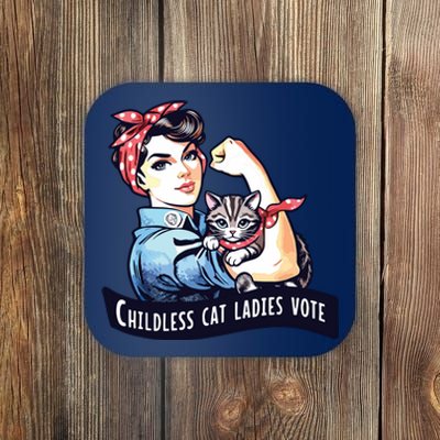 Childless Cat Ladies Vote Rosie The Riveter Election 2024 Coaster