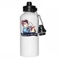 Childless Cat Ladies Vote Rosie The Riveter Election 2024 Aluminum Water Bottle