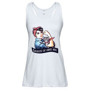 Childless Cat Ladies Vote Rosie The Riveter Election 2024 Ladies Essential Flowy Tank