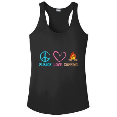 Cute Camping Lover Peace Love Camp Ladies PosiCharge Competitor Racerback Tank