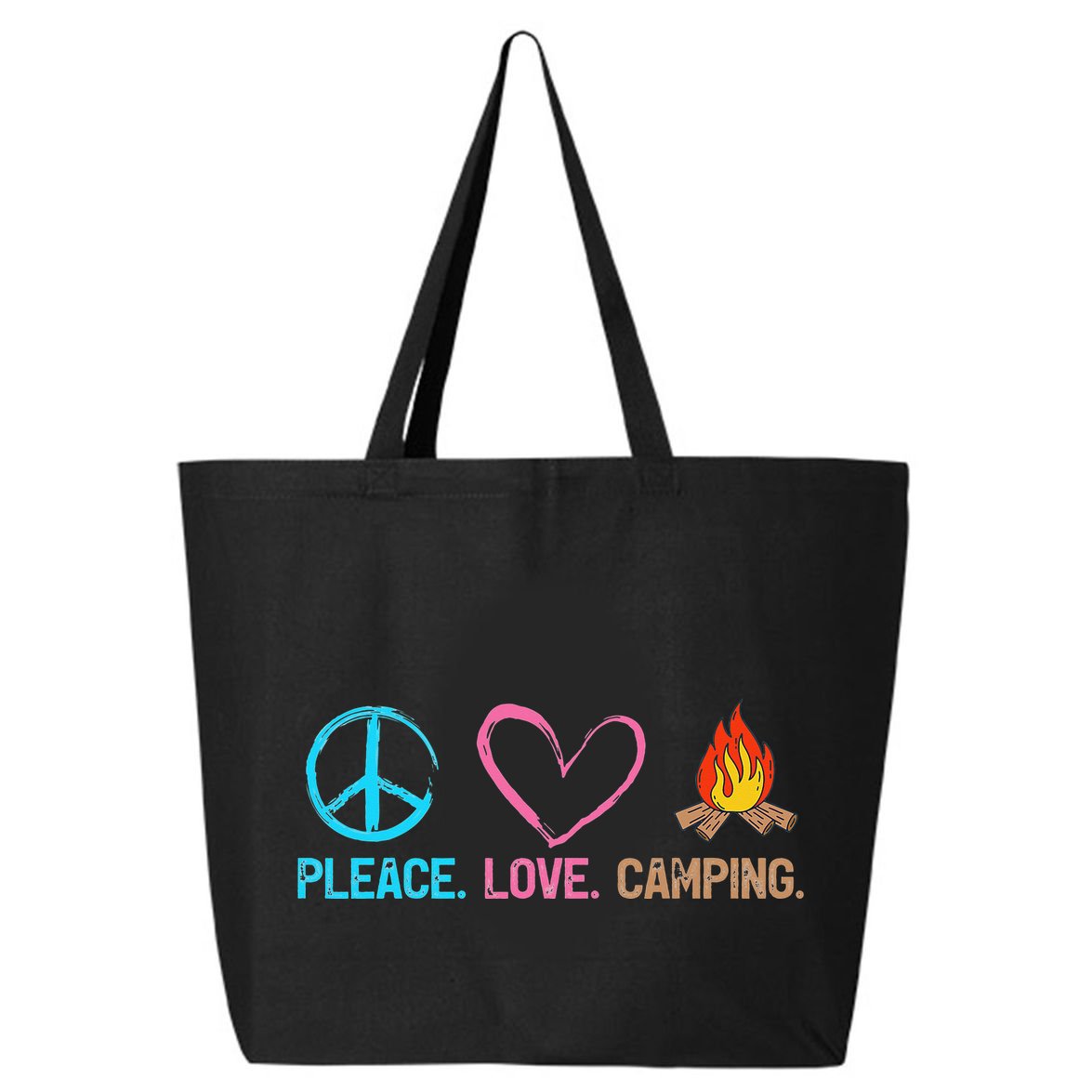Cute Camping Lover Peace Love Camp 25L Jumbo Tote