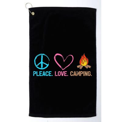 Cute Camping Lover Peace Love Camp Golf Towel