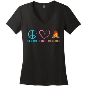 Cute Camping Lover Peace Love Camp Women's V-Neck T-Shirt