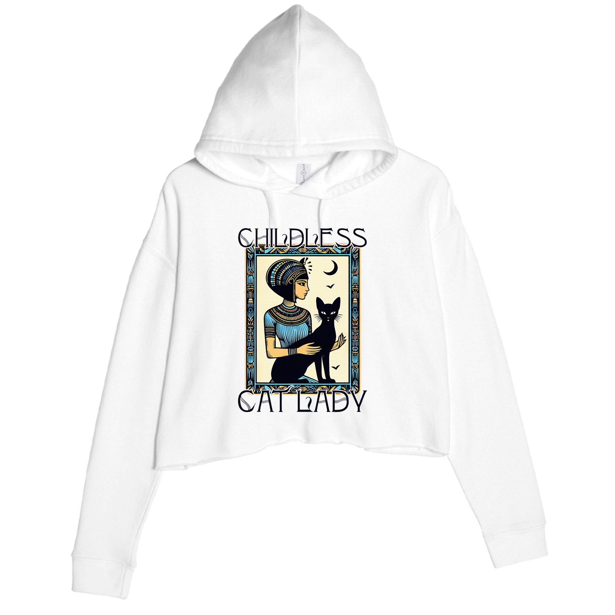Childless Cat Ladies Funny Cat Crop Fleece Hoodie